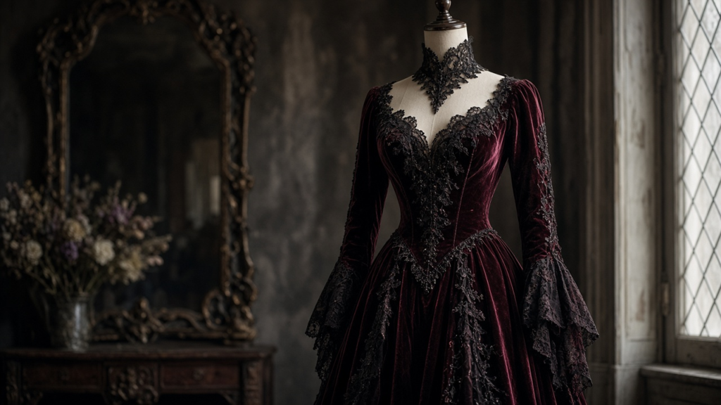 Vamp Look Geschichten mit Samt und Spitze
